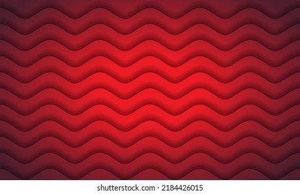 Red Background Wave Pattern Vector Illustration