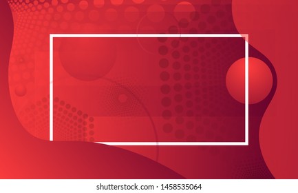 Red background with waves and abstraction. Template for website, banner, place for text presentations.