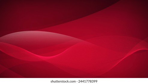 Red background with waves vector design in eps 10 