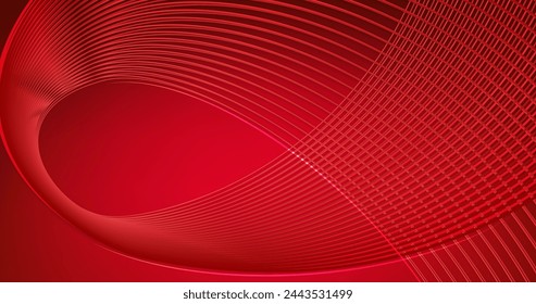 Red background with wavy lines vector design in eps 10