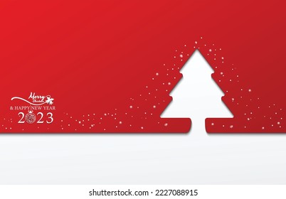 fondo rojo árbol de navidad blanca venta copo de nieve blanco sobre fondo rojo.Navidad 2023