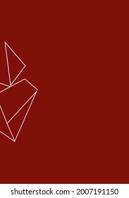 roter Hintergrund mit weißem geometrischen Apfel