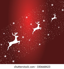 Red background with white moose