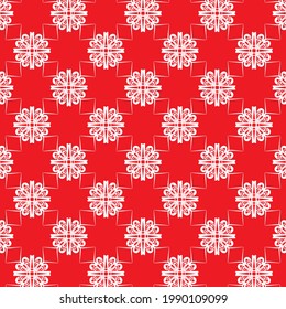 fondo rojo con patrón abstracto repetido blanco
