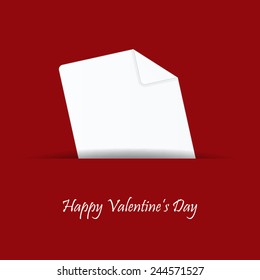 red background with white sheet of papers and place for your text