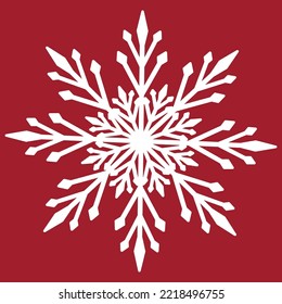 Red background with a white snowflake.
