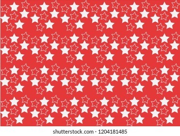 Red background with white stars.