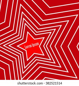 red background with white stars