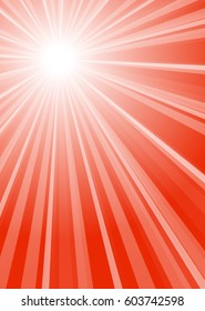 red background with white stripes and center
