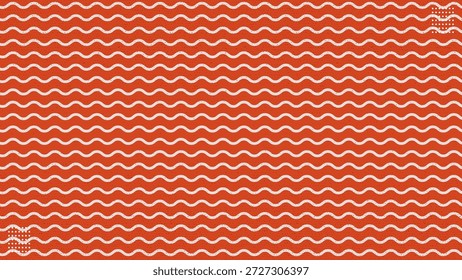 Red background with white wavy lines and dotted star patterns.