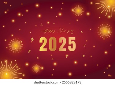 a red background with the year 2025 on it