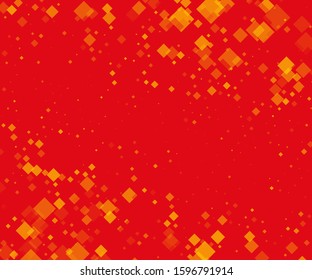 Red background with yellow rhombus, bright geometric pattern Colorful vivid pattern in modern style. Abstract background. Abstract red cover. Banner, wallpaper design