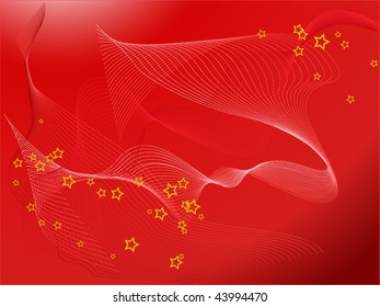 red background with yellow stars