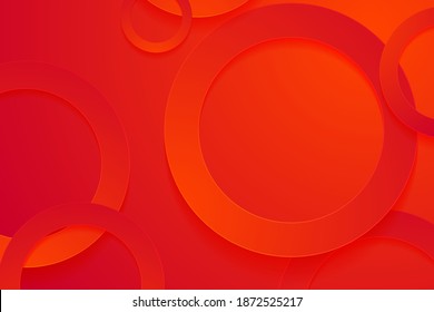 red backgrounds. 3d circle papercut layer background.
