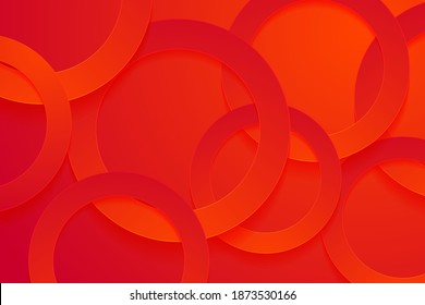red backgrounds. 3d circle papercut layer background.