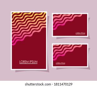 red backgrounds frames with pink and yellow lines ddesign Abstract texture art and wallpaper theme Vector illustration