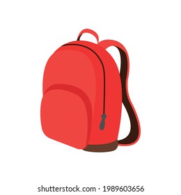 Satchel de la escuela portadora del vector del emoticono de la mochila roja