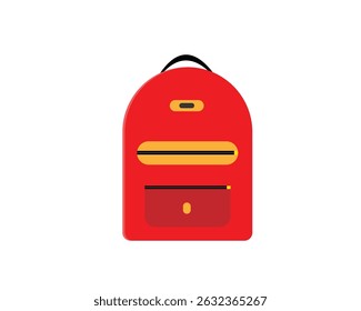 red backpack on white background