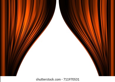 Red backstage on a white background. Element of theatrical equipment. Vector illustration