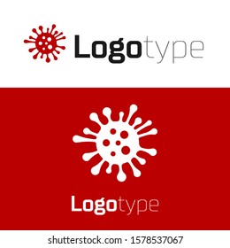 Red Bacteria icon isolated on white background. Bacteria and germs, microorganism disease causing, cell cancer, microbe, virus, fungi. Logo design template element. Vector Illustration