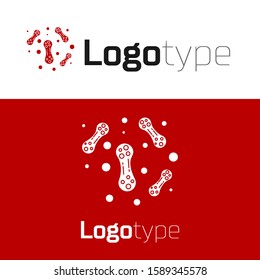 Red Bacteria icon isolated on white background. Bacteria and germs, microorganism disease causing, cell cancer, microbe, virus, fungi. Logo design template element. Vector Illustration