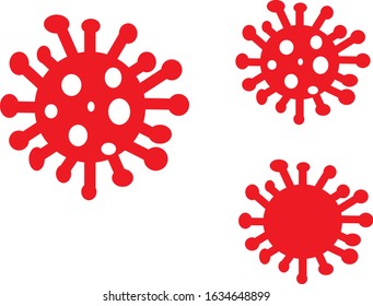 Red Bacteria icon isolated on white background. Bacteria and germs, microorganism disease causing, cell cancer ,virus, microbe,fungi. Set color icon in circle buttons. Vector Illustration