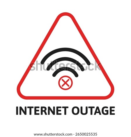 Red Bad Internet Outage Warning Sign Symbol In Triangular Attention Design. for Error Connection Notices, Lose wi-fi Alerts, Network Failure. Cutout Online Problem Troubleshooting Caution Vector.