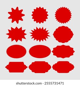 Red Badge and Label Shape Collection