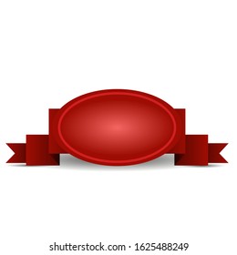 red badge vector isolated, illustration of red ribbon.