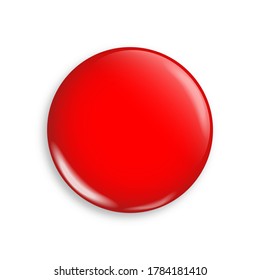 Red badge vector realistic button mock up isolated push blank graphic illustration