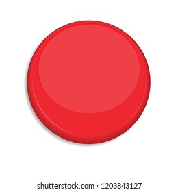 Red badge or web button isolated on a white background