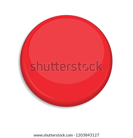 Red badge or web button isolated on a white background