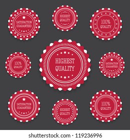 Red badges in retro style