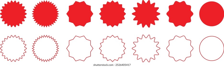 red badges shape. blank sticker shape vector illustration.