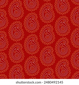Red Badhani Traditional Indian Pattern Design