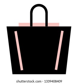 red bag flat illustration isolated on white. City life and life style series