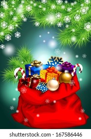 Red bag with gifts