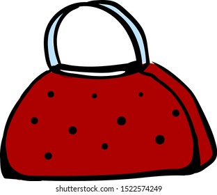 rote Tasche, Illustration, Vektorgrafik auf weißem Hintergrund.