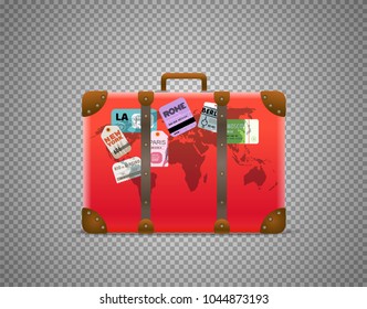 Red bag isolated on transparent background. Layered and detailed illustration