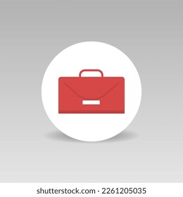 Icono redondo del vector de bolsa roja Ilustración vectorial plana moderna para web