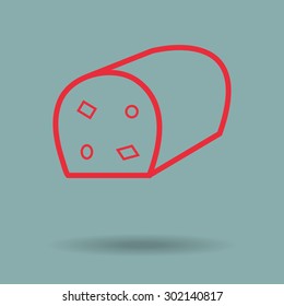 Red Bakery, pastry icons set - bread 