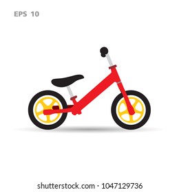 Red balance bike vector illustration