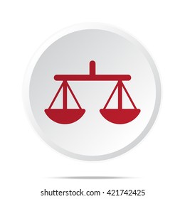 Red Balance icon on white web button