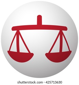 Red Balance icon on white ball