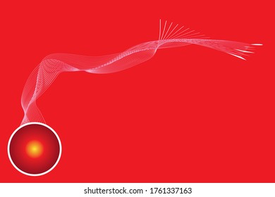 red ball art on red background