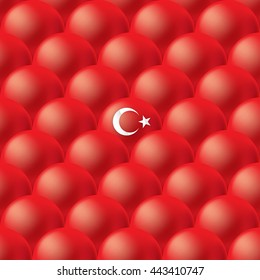 Red Ball Background Texture and Turkish Flag