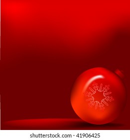 Red ball christmas. Abstract background.