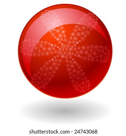red ball with flower inside