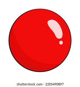 Icono de bola roja, aislado. Ilustración vectorial. Caricatura	