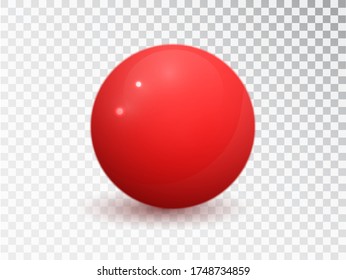 Red ball isolated on transparent background. Red matte  sphere